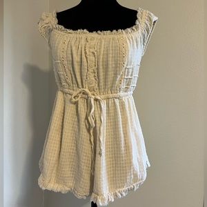 Women's Small Urban Outfitters Cream Boho Romper